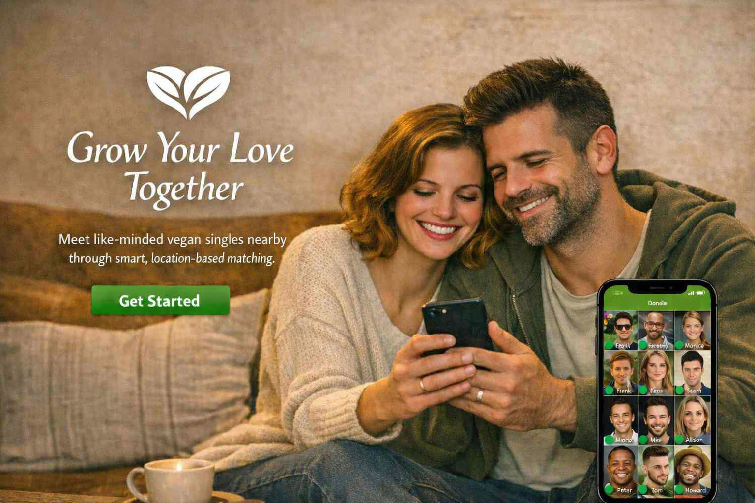 Tendrils users connecting through vegan dating